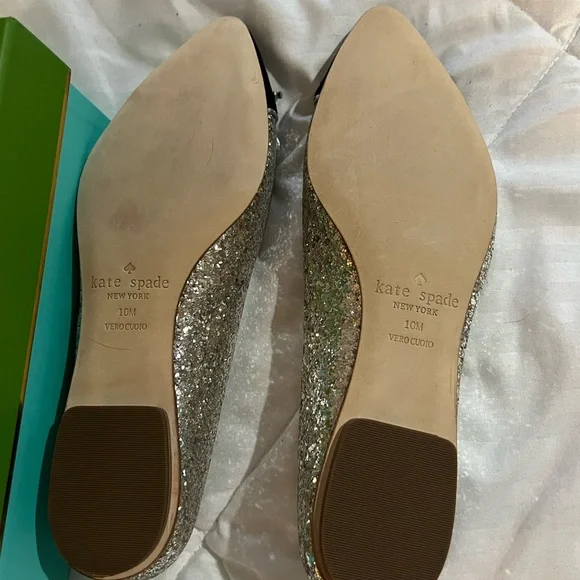 Kate Spade silver glitter flats - Picture 5 of 6